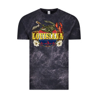 Cloud Black louisiana state Vintage Tee - BarkalooDesign