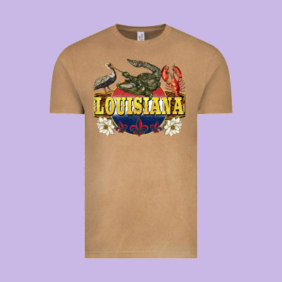 Louisiana State Vintage Tee Designed By Barkaloodesign