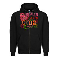Black Broken heart club Zipper Hoodie - FaDigitalArtStudio