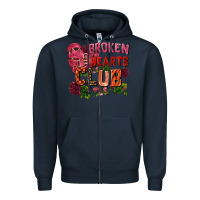 Navy Broken heart club Zipper Hoodie - FaDigitalArtStudio