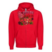 Red Broken heart club Zipper Hoodie - FaDigitalArtStudio