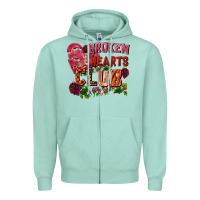 Seafoam Broken heart club Zipper Hoodie - FaDigitalArtStudio