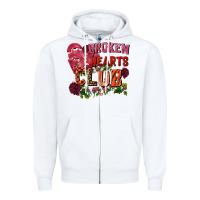 White Broken heart club Zipper Hoodie - FaDigitalArtStudio