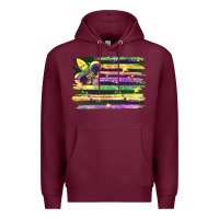 Burgundy mardi gras flag Premium Hoodie - FaDigitalArtStudio