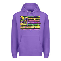 Purple mardi gras flag Premium Hoodie - FaDigitalArtStudio