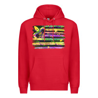 Red mardi gras flag Premium Hoodie - FaDigitalArtStudio
