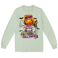 Matcha Happy Halloween with Skeleton Long Sleeve Tee - texasbilliewilder