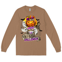 Toasted Coconut Happy Halloween with Skeleton Long Sleeve Tee - texasbilliewilder