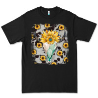 Black cowhide sunflower gemstone bull skull Premium Tee - JahusDesignShop
