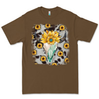 Cacao cowhide sunflower gemstone bull skull Premium Tee - JahusDesignShop