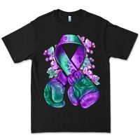 Black purple and green anal cancer with boxing gloves na Premium Tee - NancyCooperArtShop