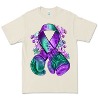 Bone purple and green anal cancer with boxing gloves na Premium Tee - NancyCooperArtShop