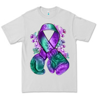 Dove Grey purple and green anal cancer with boxing gloves na Premium Tee - NancyCooperArtShop