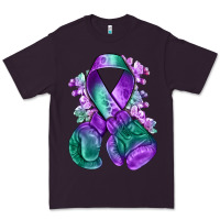 Plum purple and green anal cancer with boxing gloves na Premium Tee - NancyCooperArtShop