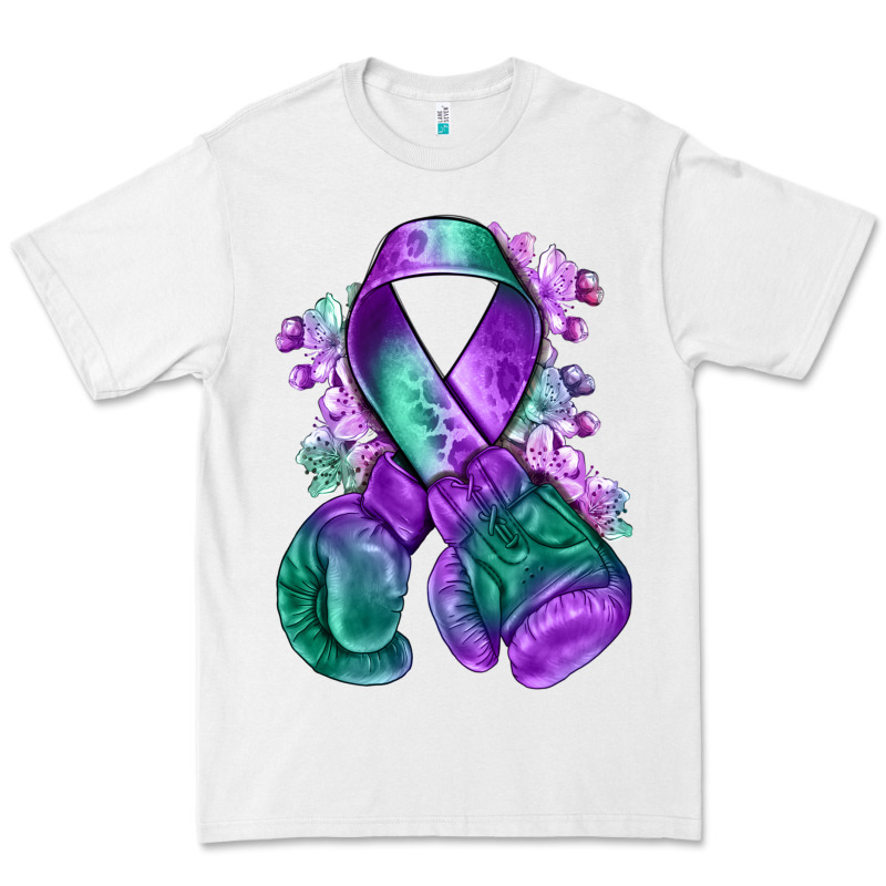 Purple And Green Anal Cancer With Boxing Gloves Na Premium Tee by NancyCooperArtShop | Teevron