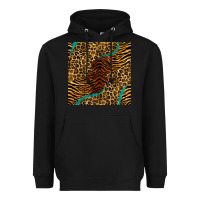 Black safari animals turquoise glitter seamless pattern Heavyweight Hoodie - BundleAndBundleShop