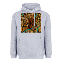 Heather Grey safari animals turquoise glitter seamless pattern Heavyweight Hoodie - BundleAndBundleShop