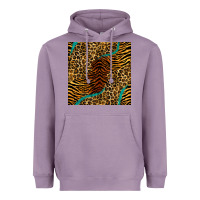Safari Animals Turquoise Glitter Seamless Pattern Heavyweight Hoodie | Teevron
