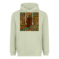 Matcha safari animals turquoise glitter seamless pattern Heavyweight Hoodie - BundleAndBundleShop