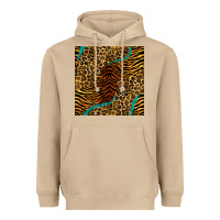 Mushroom safari animals turquoise glitter seamless pattern Heavyweight Hoodie - BundleAndBundleShop