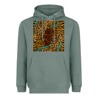 Sage safari animals turquoise glitter seamless pattern Heavyweight Hoodie - BundleAndBundleShop