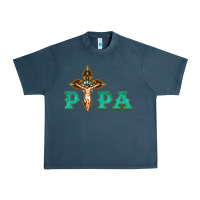 Midnight Navy Papa Jesus with Cross Urban Heavy Tee - Bettercallsaul