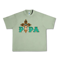 Oil Green Papa Jesus with Cross Urban Heavy Tee - Bettercallsaul