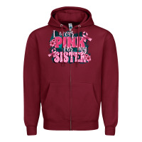 Burgundy i wear pink for my sister Zipper Hoodie - FaDigitalArtStudio