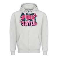 Dove Grey i wear pink for my sister Zipper Hoodie - FaDigitalArtStudio