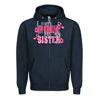 Navy i wear pink for my sister Zipper Hoodie - FaDigitalArtStudio