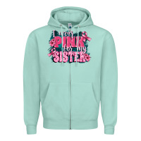 Seafoam i wear pink for my sister Zipper Hoodie - FaDigitalArtStudio