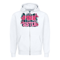 White i wear pink for my sister Zipper Hoodie - FaDigitalArtStudio