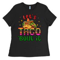 Black let s taco bout it Ladies Tee - MaliasSmallBusiness