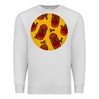 Dove Grey african masks round earrings 5 Premium Sweatshirt - BundleAndBundleShop