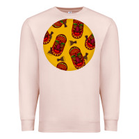 Pale Pink african masks round earrings 5 Premium Sweatshirt - BundleAndBundleShop