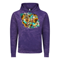 Cloud Purple Leopard Sunflower Cowhide Glitter Heart Vintage Hoodie - RanaPortraitStore