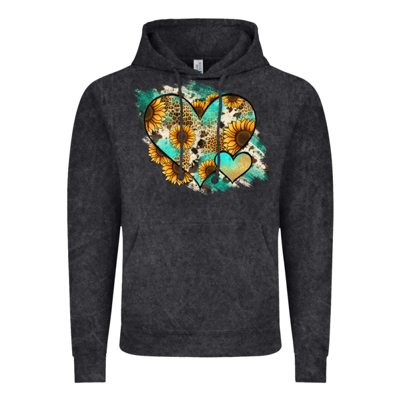 Leopard Sunflower Cowhide Glitter Heart Vintage Hoodie by RanaPortraitStore | Teevron