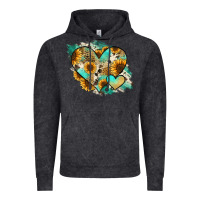 Vintage Black Leopard Sunflower Cowhide Glitter Heart Vintage Hoodie - RanaPortraitStore