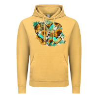 Vintage Mustard Leopard Sunflower Cowhide Glitter Heart Vintage Hoodie - RanaPortraitStore