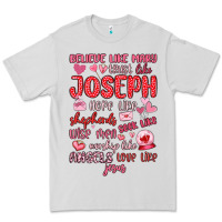 Dove Grey believe like mary trust like joseph valentine s da Premium Tee - MaliasSmallBusiness