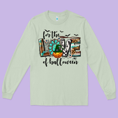 Western For The Love Of Halloween Long Sleeve Tee Designed By Texasbilliewilder
