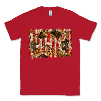 Red america, cowhide, leopard backgraund Classic Tee - JahusDesignShop