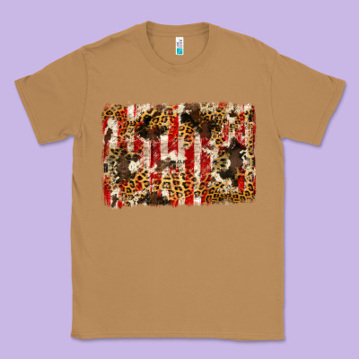 America, Cowhide, Leopard Backgraund Classic Tee Designed By Jahusdesignshop