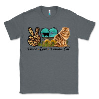 Charcoal Heather Peace Love Persian Cat Classic Tee - LillyAllenDesigns