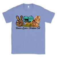 Colony Blue Peace Love Persian Cat Classic Tee - LillyAllenDesigns