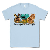 Dusty Blue Peace Love Persian Cat Classic Tee - LillyAllenDesigns