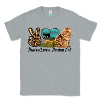 Heather Grey Peace Love Persian Cat Classic Tee - LillyAllenDesigns