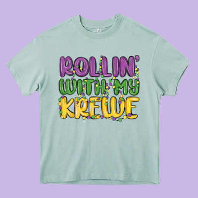 Rollin With My Krewe Heavy Core Tee Designed By Maliassmallbusiness