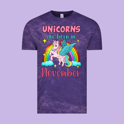 Unicorns Are Born In November Vintage Tee Designed By Jasminsmagicworld