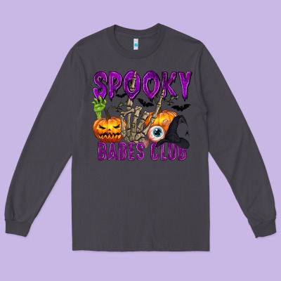 Spooky Babes Club Long Sleeve Tee Designed By Texasbilliewilder